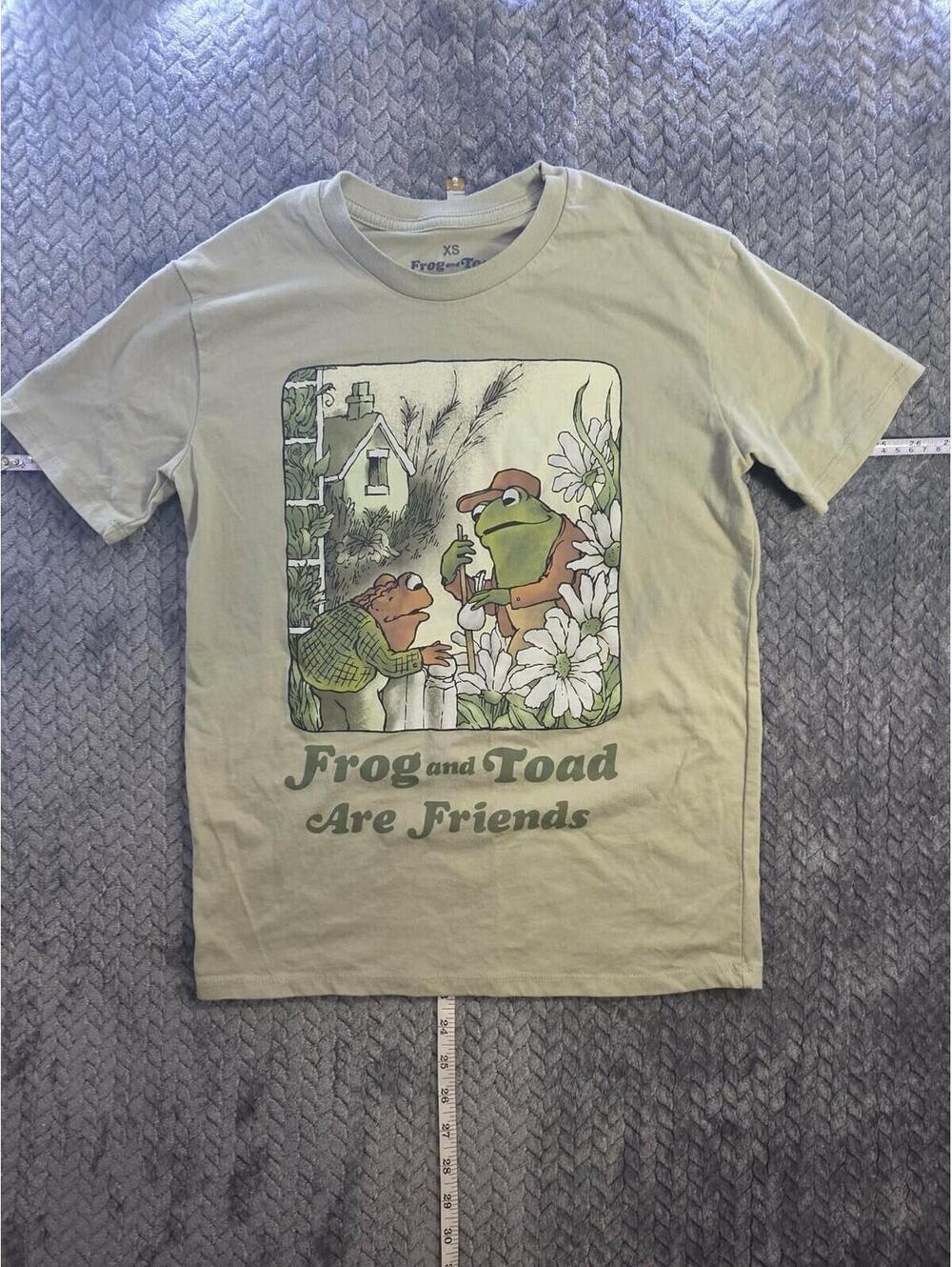 Frog and Toad Men's XS Light Green Graphic T-Shirt Cotton Blend Short Sleeve